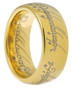 One Hypoallergenic 18 Karat Gold Plated Titanium Stainless Steel Power Ring (10)