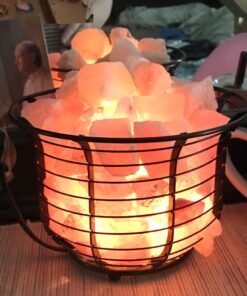 Himalayan Pink Salt Lamp Basket with Cord & Bulb Ca Sls-wm-basket@ 28 61aaOkurpSL