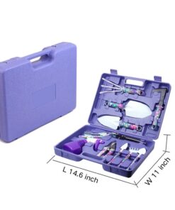 Garden Tools Set, JUMPHIGH 10 Pieces Gardening Tools with Purple Floral Print, Ergonomic Handle Trowel Rake Weeder Pruner Shears Sprayer, Garden Hand Tools with Carrying Case Gardening Gifts for Women 27 61abDiePSWL