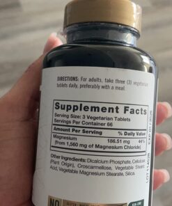 Magnesium Chloride | 1560mg | 200 Tablets | Cloruro de Magnesio Supplement | Vegetarian, Non-GMO, and Gluten Free Formula | by Carlyle 23 61acjSk1vZL
