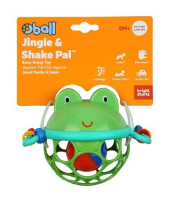 Bright Starts Oball Easy Grasp Jingle & Shake Pal Infant Toy, BPA-Free Green Frog Rattle, Age Newborn and up 18 61ad CA8RuL