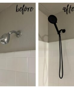 Cobbe Filtered Shower Head with Handheld, High Pressure 6 Spray Mode Showerhead with Filters, Water Softener Filters Beads for Hard Water - Remove Chlorine - Reduces Dry Itchy Skin, Matte Black Round 1. Matte Black 30 61adE4L VTL