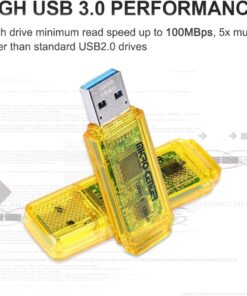Micro Center SuperSpeed 128GB USB 3.0 Flash Drive Gum Size Memory Stick Thumb Drive Data Storage Jump Drive (128G) Yellow - 128GB 13 61aelyhZqkL