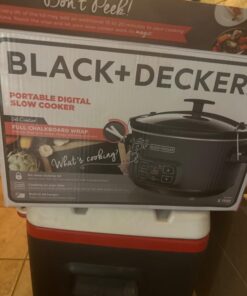 BLACK+DECKER 7-Quart Digital Slow Cooker with Chalkboard Surface, Slate, SCD4007 40 61af1 KAhyL
