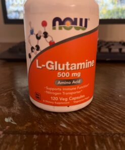 NOW Supplements, L-Glutamine 500 mg, Nitrogen Transporter*, Amino Acid, 120 Veg Capsules 120 Count (Pack of 1) 22 61ajjRWe3LL