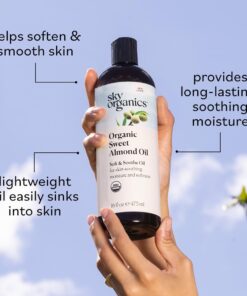 Sky Organics Organic Sweet Almond Oil for Body 100% Pure & Cold-Pressed USDA Certified Organic to Moisturize, Soften & Nourish, 16 fl. Oz 16 Fluid Ounces 26 61akyS6V8zL