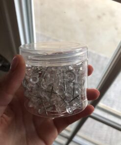 Amazon Basics Push Pins Tacks, Clear Plastic Head, Steel Point, 100-Pack 100 pack 26 61alExjapAL