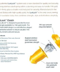 LuxLock TM World's most secure Patented Replacement Earring Back in .925 Silver (Patent # US8365369) 11 61alLVDWLPL