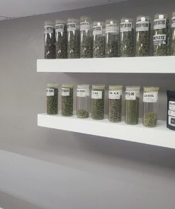 ZENS Glass Canister Set, Small Airtight Kitchen Storage Jars with Glass Lids, Clear 4 Pack 10oz Empty Food Container for Spices with Lables and Stickers. 01-10oz*4 41 61alOWhZOL