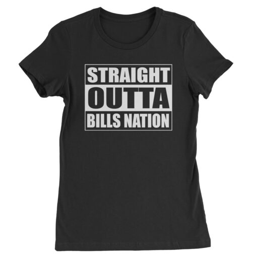 Expression Tees Straight Outta Bills Nation Womens T-Shirt Large Black