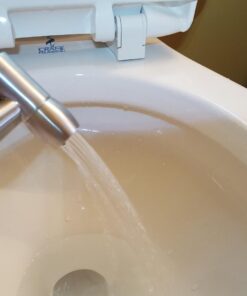 SmarterFresh Easy-Install Cloth Diaper Sprayer for Toilets – Luxury Handheld Bidet Attachment – Multi-Use Toilet Faucet with Simple Pressure Control (Curved Sprayhead) Stainless Steel 40 61aopyPnegL