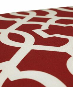 Pillow Perfect Trellis Indoor/Outdoor 1 Piece Split Back Round Corner Chair Seat Cushion with Ties, Deep Seat, Weather, and Fade Resistant, 40.5" x 21", Red/Ivory New Geo, 1 Count 40.5" x 21" 8 61as4wX CL