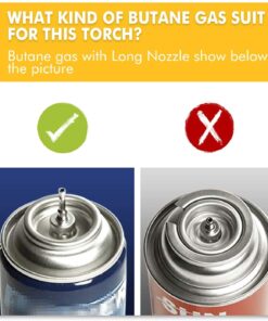 TBTEEK Butane Torch, Kitchen Torch Cooking Torch with Safety Lock & Adjustable Flame for Cooking, BBQ, Baking, Brulee, Creme, DIY Soldering(Butane Not Included) Silver 30 61asl43TGEL 1