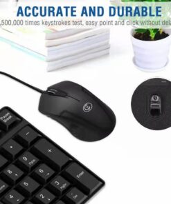 Wired Keyboard and Mouse Combo, Gofreetech Full-Size Keyboard and Mouse Combo with Optical 3 Button Mouse, USB Plug-and-Play, Compatible with Desktop, Laptop, Notebook, PC Windows 29 61atwLRqqqL