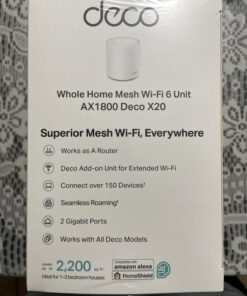 TP-Link Deco WiFi 6 Mesh WiFi System(Deco X20) - Covers up to 2200 Sq.Ft, Replaces Wireless Internet Routers and Extenders, 1-Pack, White WiFi 6 Mesh, 1-pack 23 61avewx8BeL
