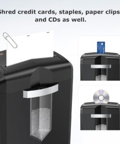 Bonsaii 12-Sheet Micro Cut Shredders for Home Office, 60 Minute P-4 Security Level Paper Shredder for CD, Credit Card, Mails, Staple, Clip, with Jam-Proof System & 4.2 Gal Pullout Bin C266-B 1 2 Sheet-60Mins 9 61avz5YpLbL