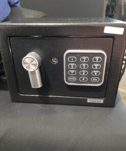 SereneLife Premium Steel Digital Safe Box - 9.1" x 6.7" x 6.7" | Secure Storage for Cash, Firearms, Jewelry & More | Great For Hotels, Cabinets & Home Use | Electronic & Mechanical Access - 2 Keys 34 61ax05En4JL 1