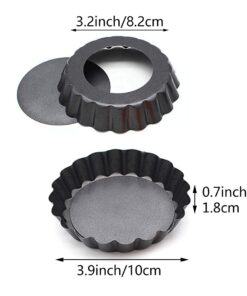 Alternative view of HMIN Mini Tart Pans, Nonstick 4 Inch Mini Quiche Pan Removable Bottom Tart Pan Set of 6 (4-Inch) Round 4-Inch
