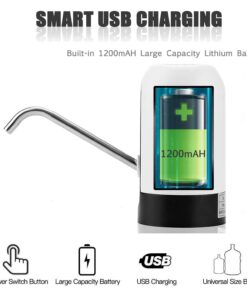 LECIEL Water Pump Dispenser, Automatic Drinking Water Bottle Pump for 5 Gallon Water Bottle Dispenser USB Charging Portable Water Dispenser (Black) Black 15 61b EjEvg6L