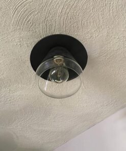Globe Electric 64846 1-Light Semi-Flush Mount Ceiling Light, Oil Rubbed Bronze, Clear Glass Shade, Ceiling Light Fixture, Bedroom Lights for Ceiling, Dining Light Fixture, Bulb Not Included Oil-Rubbed Bronze 95 61b0jbYsOEL