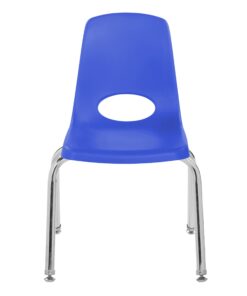 Factory Direct Partners 10364 14" School Stack Chair, Stacking Student Seat with Chromed Steel Legs and Nylon Swivel Glides for in-Home Learning or Classroom - Blue (6-Pack) 14 inch 21 61b0kv5QsL