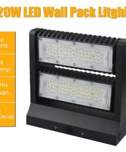 dephen 120W LED Wall Pack 5000K 16200lm Rotatable 2 Heads Wall Light 60-120 Beam Angle Adjustable IP65 Outdoor Commercial Flood Lighting Fixture - UL Listed 120W-16200Lm-No photocell 9 61b25 ZFfxL