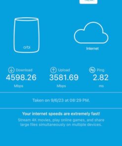 NETGEAR Orbi Quad-Band WiFi 6E Mesh System (RBKE963), Router with 2 Satellite Extenders, 10.8Gbps Speed, Coverage up to 9,000 sq. ft., 200 Devices, 10 Gig Internet Port, AXE11000 802.11ax WiFi 6E | 3-Pack 34 61b2IyEhi5L