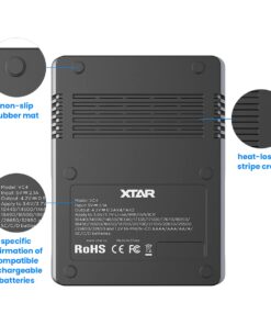 XTAR Rechargeable Battery Charger, 4 Bays Battery Charger for 3.6V 3.7V Li-ion IMR INR ICR 10440 18650 26650 and 1.2V Ni-MH Ni-CD Rechargeable Battery 19 61b36CYC6FL