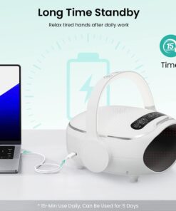 Snailax Upgraded Hand Massager with Heat, Compression, Cordless Hand Massager TooL for Arthritis and Carpal Tunnel, White Noise Machine, Night Light, Bluetooth Speaker, Gifts for Women,Men,App Control Upgraded 423APP 38 61b3MHXOb9L