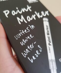 FLYMAX White Paint Pen, 6 Pack 0.7mm Acrylic White Permanent Marker White Paint Pens for Wood Rock Plastic Leather Glass Stone Metal Canvas Ceramic Marker Extra Very Fine Point Opaque Ink 36 61b4xsRLBZL