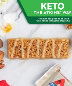 Atkins Vanilla Pecan Crisp Protein Meal Bar, High Fiber, 1g Sugar, 4g Net Carb Meal Replacement, Keto Friendly, 5 Count 12 61b5DrvSeJL
