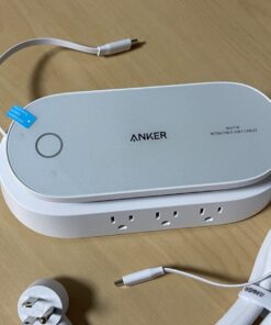 Anker 647 Charging Station (100W), 10-in-1 Power Strip with 6 AC, 1 USB-A, 1 USB-C, 2 Retractable USB C Cables (3ft), 5ft Extension Cord,Power Delivery for Conference Rooms, Desktop Accessory 51 61b5OHXIFrL