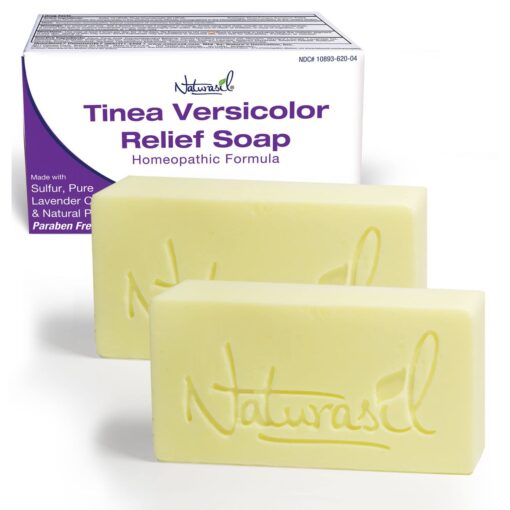 Naturasil Tinea Versicolor Treatment 10% Sulfur Infused Cleansing Soaps | Anti-Fungal Relief for Tinea, Candida, Ringworm, & Jock Itch | Fast & Effective for All Skin Types | 4 oz Bars (2) 2