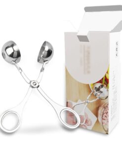 Meat Ballers, JUSTDOLIFE Stainless Melon Ballers Non-Stick Tongs Cake Pop Meatball Spoon Ice Cream Scoop Cookie Dough Scoop for Fruits, Meatball, Cake, Ice Cream, Melon (2 Pack) 14 61b5alnmUuL