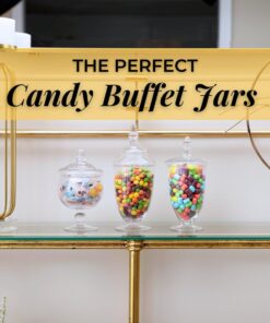 Mantello Apothecary Jars with Lids- Small Apothecary Jars, Candy Jars for Candy Buffet, 20 oz., 24 oz. and 28 oz. 28 61b6rimaaKL