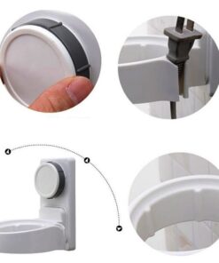 Alternative view of theBathMart Hair Dryer Mount Holder Rack, Wall Mount Bathroom Blow-Dryer Organizer Storage with Rotate & Lock Suction Cup