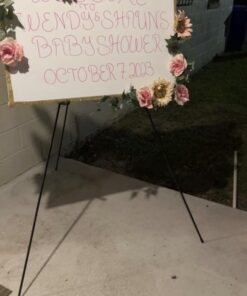 Amazon Basics Easel Stand, Instant Floor Poster, Lightweight, Collapsible and Portable with Tripod Base, Black Steel(supports 5 pounds) 25 61b7QCGwhL