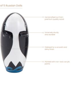 Bits and Pieces - "Willy and Friends - Matryoshka Dolls - Wooden Russian Nesting Dolls - Sea Life Animal Figurines - Whale, Walrus, Penguin - Stacking Dolls Set of 5 Nesting Sea Friends 14 61b9mOPhTWL