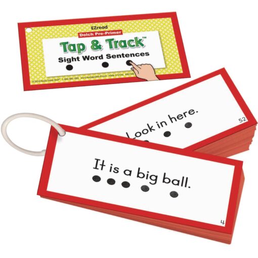 Really Good Stuff EZRead Dolch Pre-Primer Tap & Track™ Sight Word Sentences | Ages 5-7, Kindergarten and Up, Phonics Activity, Reading Game, Flash Cards, Learning