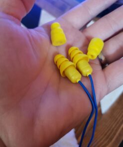 Plugfones Guardian in-Ear Earplug Earbud Hybrid - Noise Reduction in-Ear Headphones(Blue & Yellow) Blue 32 61bCCH7xlL