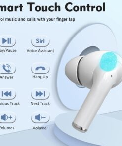 Alternative view of Wireless Earbuds, Bluetooth 5.3 Headphones Mini Wireless in Ear with ENC Noise Cancelling Mic, 30H with HiFi Stereo IP7 Waterproof Earphones Air Buds Pro Touch Control Smart Pop-up Auto Pairing White-Pro