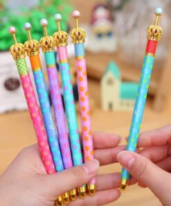 MOACC 12 Pack Cute Pens,Princess Crown Pens Lovely Funny Korean Style Ball Point Pens Black Ink Creative Stationery for School Office Family Use,Gift 12 Count (Pack of 1) 10 61bCS7Q9bL
