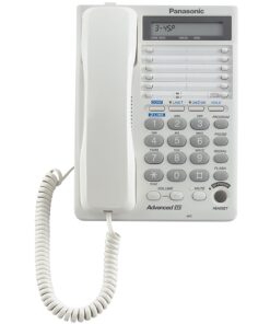 Panasonic 2-Line Integrated Corded Telephone System with 16-Digit LCD, Speakerphone, Clock, Hearing Aid Compatibility and 3-Way Conferencing - KX-TS208W (White) 3 61bCSXRM4L