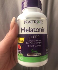 Natrol Melatonin 5mg, Strawberry-Flavored Dietary Supplement for Restful Sleep, 150 Fast-Dissolve Tablets, 150 Day Supply 150 Servings (Pack of 1) 17 61bD93KNnrL