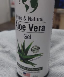 Earth's Daughter Organic Aloe Vera Gel from 100% Pure and Natural Cold Pressed Aloe – Moisturizes - Great for Face - Hair- Sunburn - Aftershave - Bug Bites - 12 oz. 33 61bDOgY144L