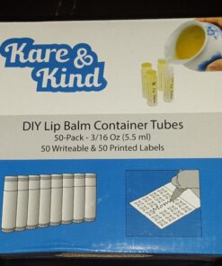 Lip Balm Container Tubes - 50-Pack (10x5 colors) - DIY - 3/16 Oz (5.5 ml) - Including 50 Writeable (10x5 colors) & 50 Printed Lip Balm Stickers - Twist Mechanism and a Cap - Empty - Make Lip Balm 54 61bEGZagFeL 1