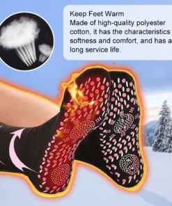 Self Heating Socks, Heated Socks, Foot Warmers, Tourmaline Health Sock, 2 Pairs Magnetic Socks, Foot Massage Thermotherapeutic Sock for Man Women, Socks for Camping Hiking Skiing Christmas Gift Black 10 61bFPU3hgKL