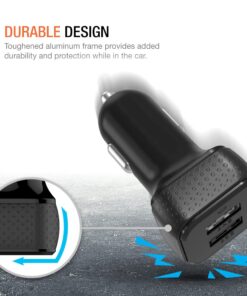 Trianium Car Charger 24W (2 Pack) Dual Charger Adapter, AtomicDrive SmartUSB Compatible iPhone 12 11 Pro Max/XR/XS Max/X/8/7/6s/6 Plus, iPad Pro/Air2/Mini,Galaxy S20,Note,LG,Nexus,HTC,Huawei,and More 28 61bFcVErSCL