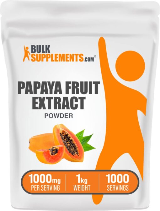 BulkSupplements.com Papaya Fruit Extract Powder - From Carica Papaya, Papaya Extract - For Digestive & Skin Support, Papaya Powder - 1000mg per Serving, 1kg (2.2 lbs), Pack of 1 2.2 Pound (Pack of 1)