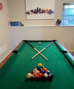 Mizerak Dynasty Space Saver 6.5' Billiard Table with Leg Levelers, Automatic Ball Return, and Classic Green Nylon Cloth 67 61bFgwz7MPL